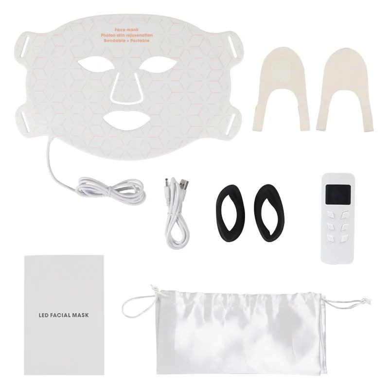 3D LED Light Phototherapy Mask Face Neck Silicone Facial Mask For Skin Rejuvenation AntiWrinkle  Br 8