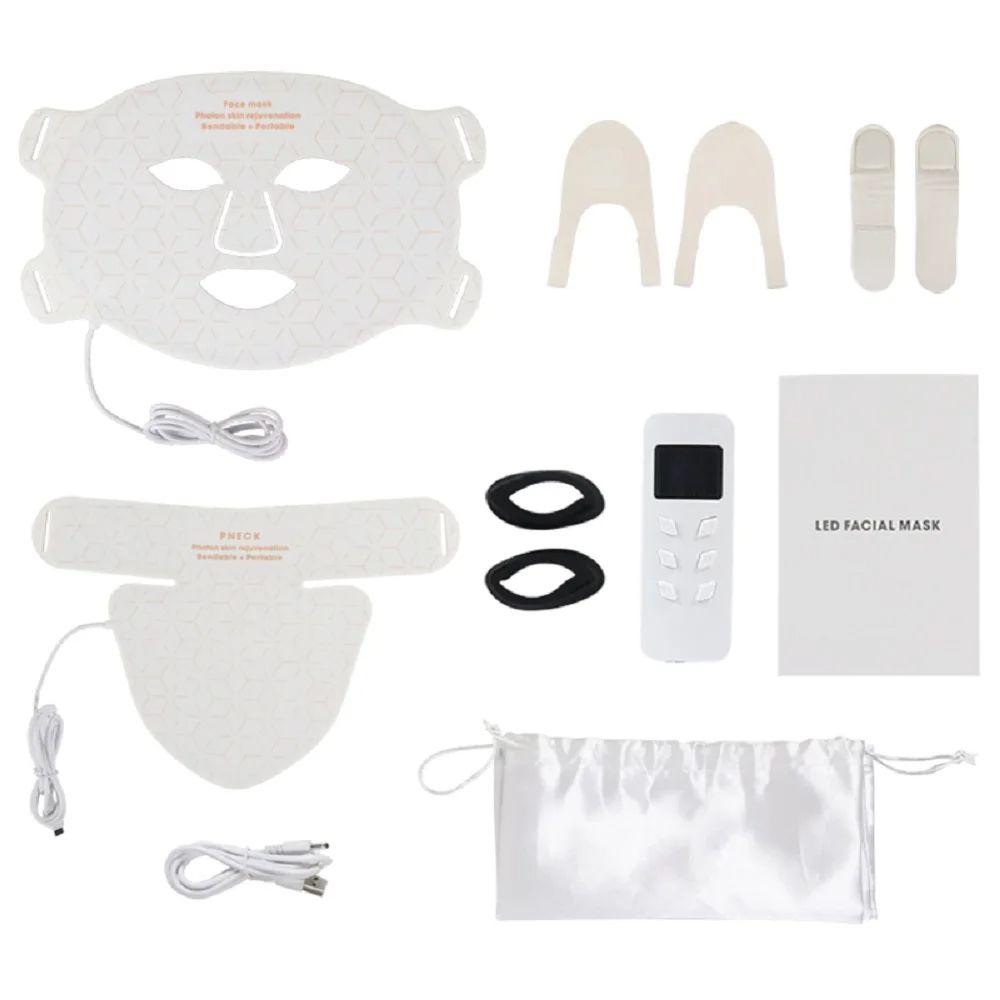 3D LED Light Phototherapy Mask Face Neck Silicone Facial Mask For Skin Rejuvenation AntiWrinkle  Br 9