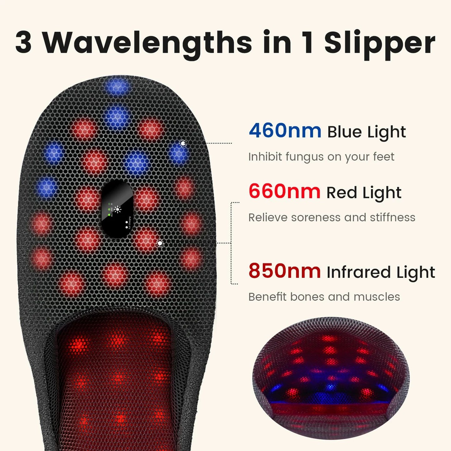 Rechargeable Red Light Therapy For Feet Pulse Foot Therapy Device At Home For Inflammation  Itchine