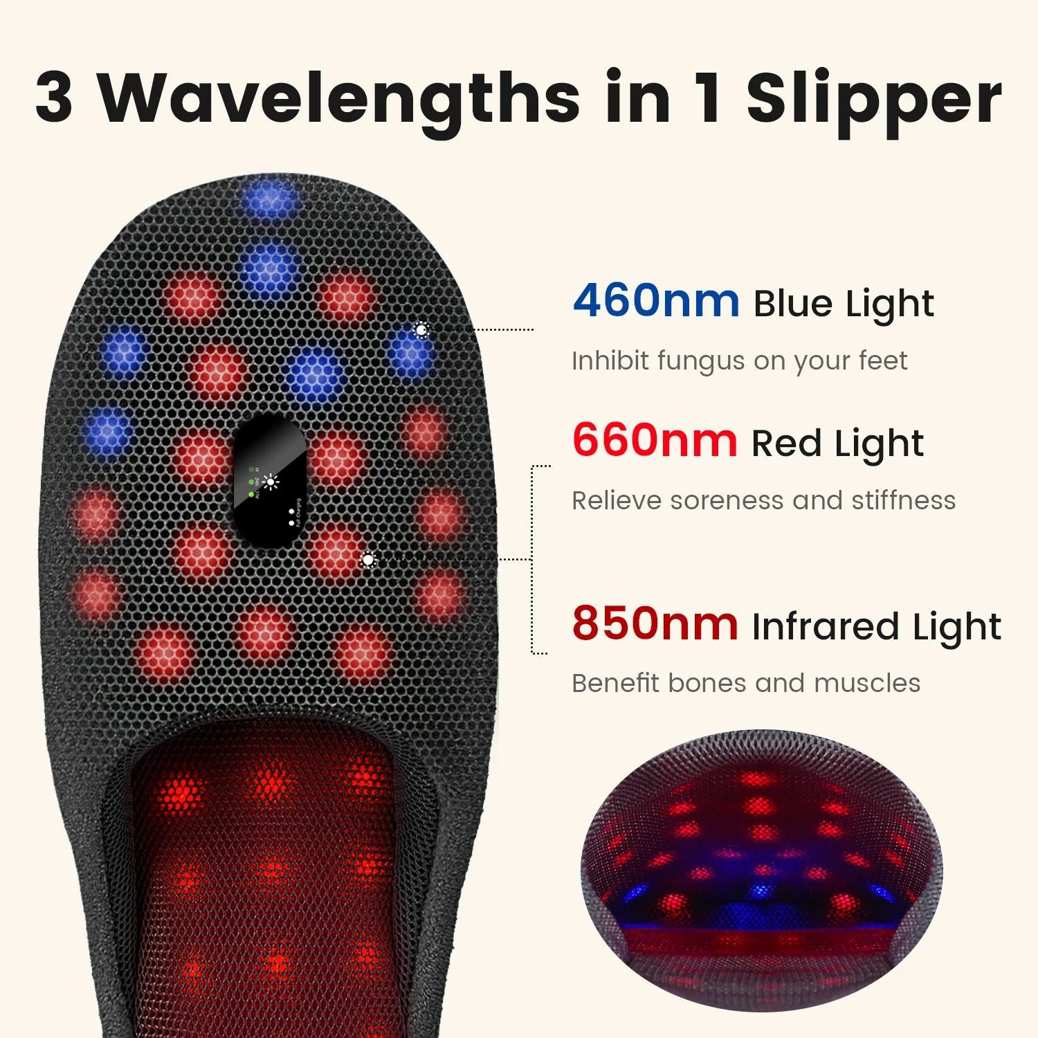 Rechargeable Red Light Therapy For Feet Pulse Foot Therapy Device At Home For Inflammation  Itchine
