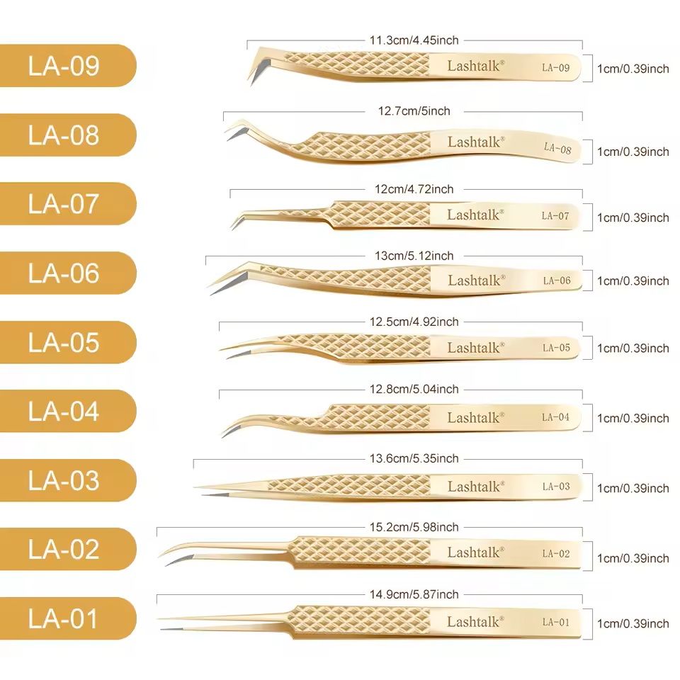 Precision Fiber Tip Eyelash Tweezer With Diamond Grip 1