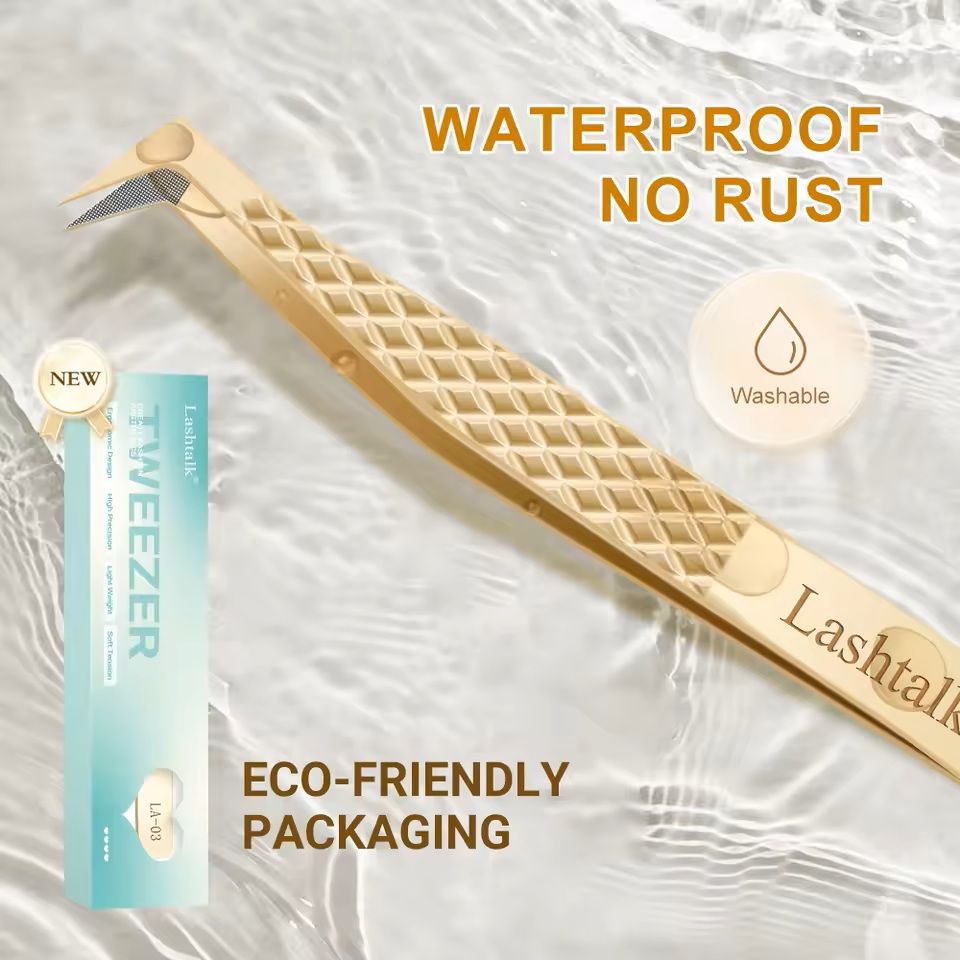 Precision Fiber Tip Eyelash Tweezer With Diamond Grip 2