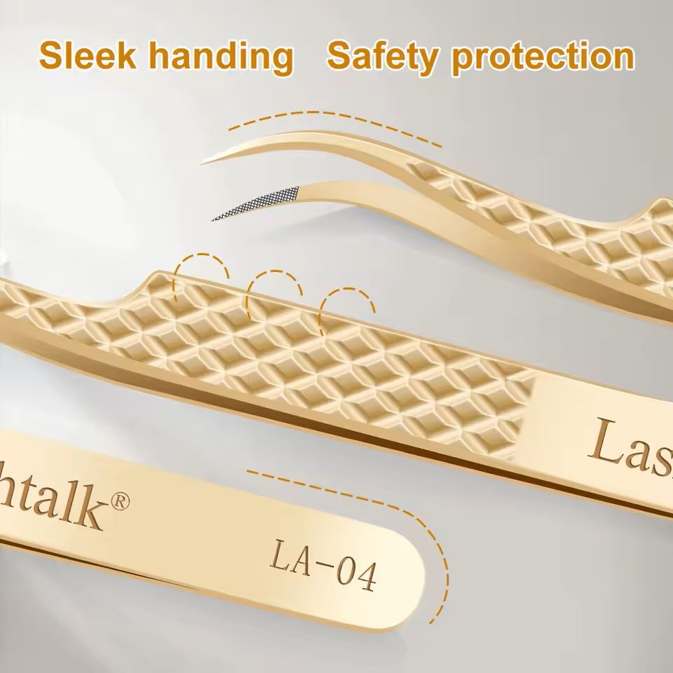 Precision Fiber Tip Eyelash Tweezer With Diamond Grip 3