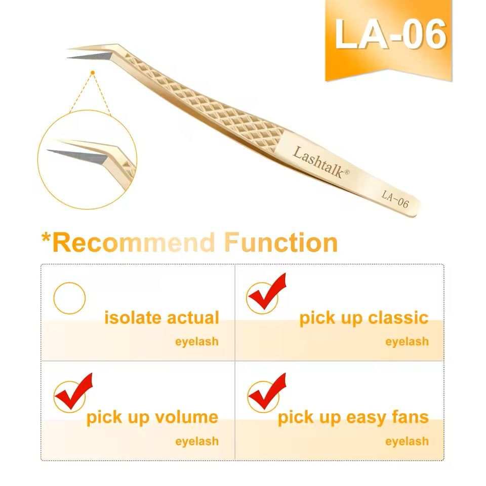 Precision Fiber Tip Eyelash Tweezer With Diamond Grip 7