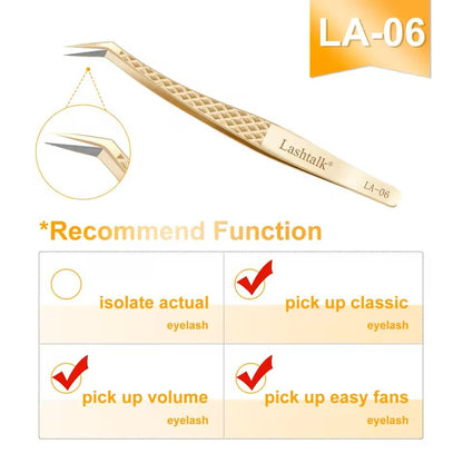 Precision Fiber Tip Eyelash Tweezer With Diamond Grip 7
