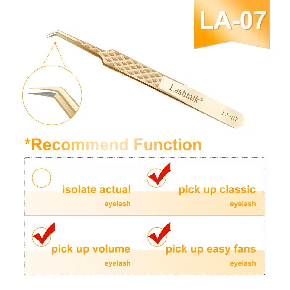 Precision Fiber Tip Eyelash Tweezer With Diamond Grip 15