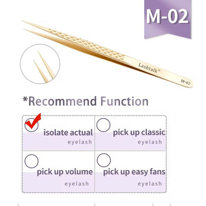Precision Fiber Tip Eyelash Tweezer With Diamond Grip 16