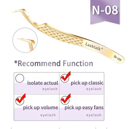 Precision Fiber Tip Eyelash Tweezer With Diamond Grip 23