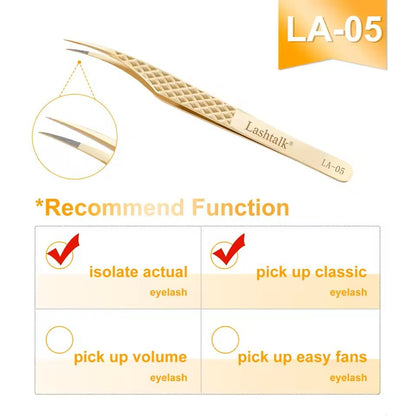 Precision Fiber Tip Eyelash Tweezer With Diamond Grip 8