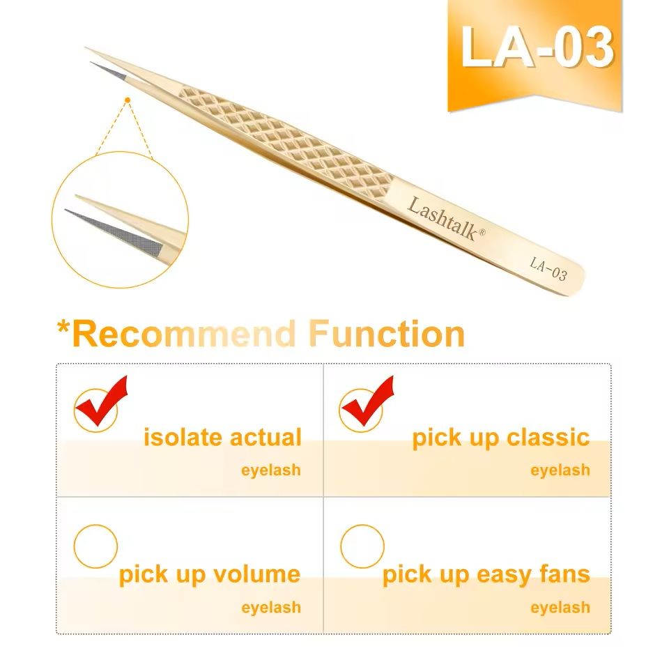 Precision Fiber Tip Eyelash Tweezer With Diamond Grip 10