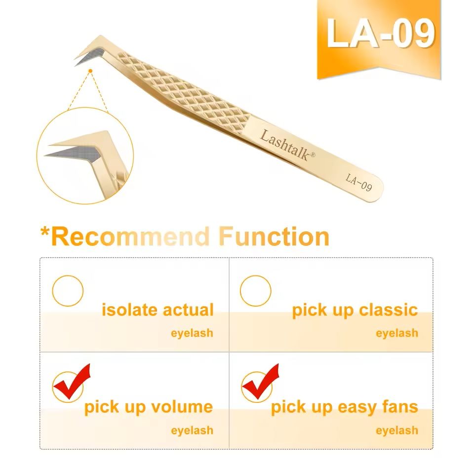 Precision Fiber Tip Eyelash Tweezer With Diamond Grip 13