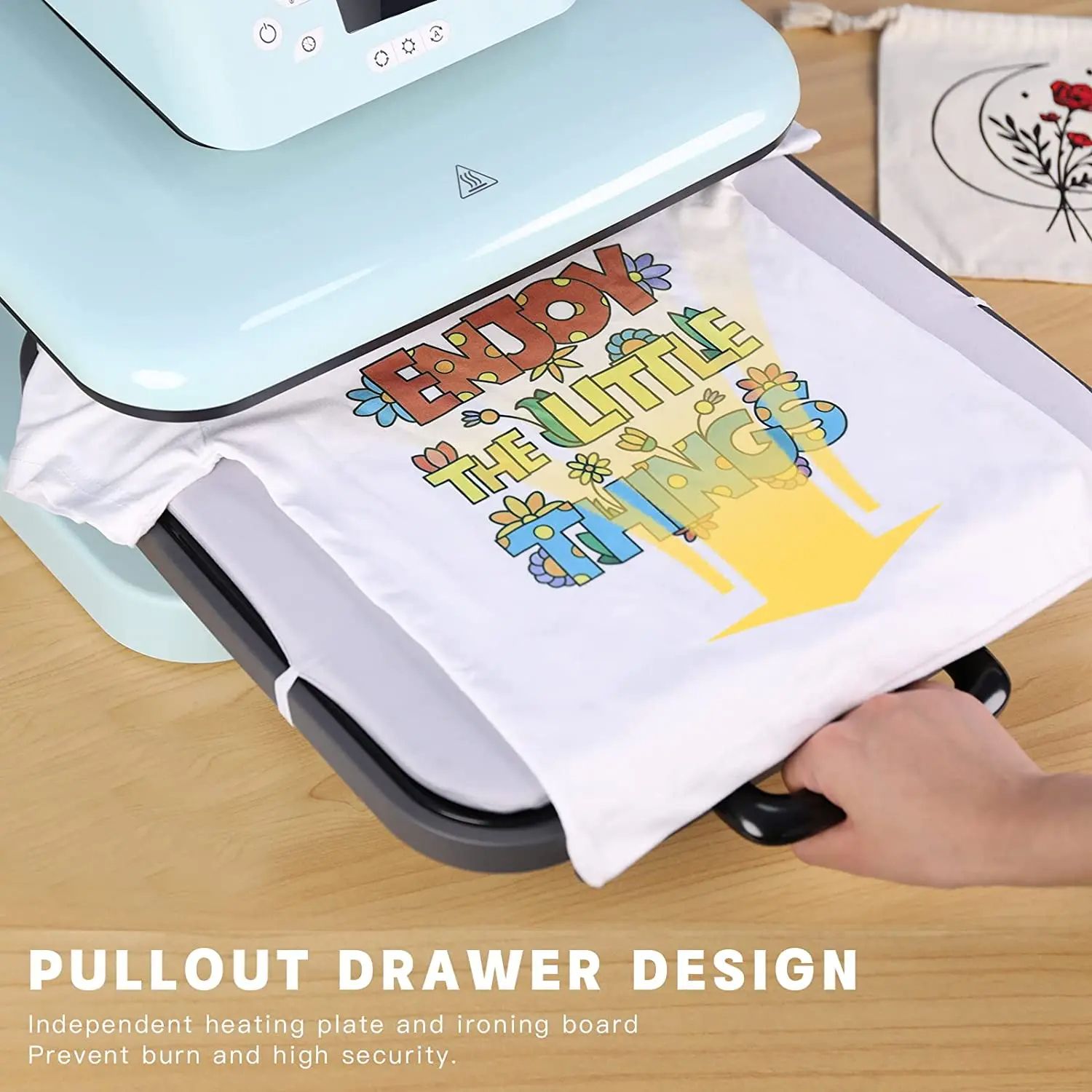 Automatic Heat Press One Key Auto Pressure DIY Sublimation  Iron On HTV Machine For Crafts T Shirts 4