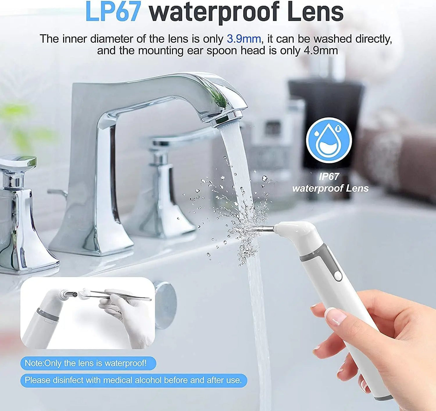 Wireless Otoscope Ear Camera With Dual View UltraThin 720P HD WiFi Ear Scope For Kids Adult 6 LED L 2