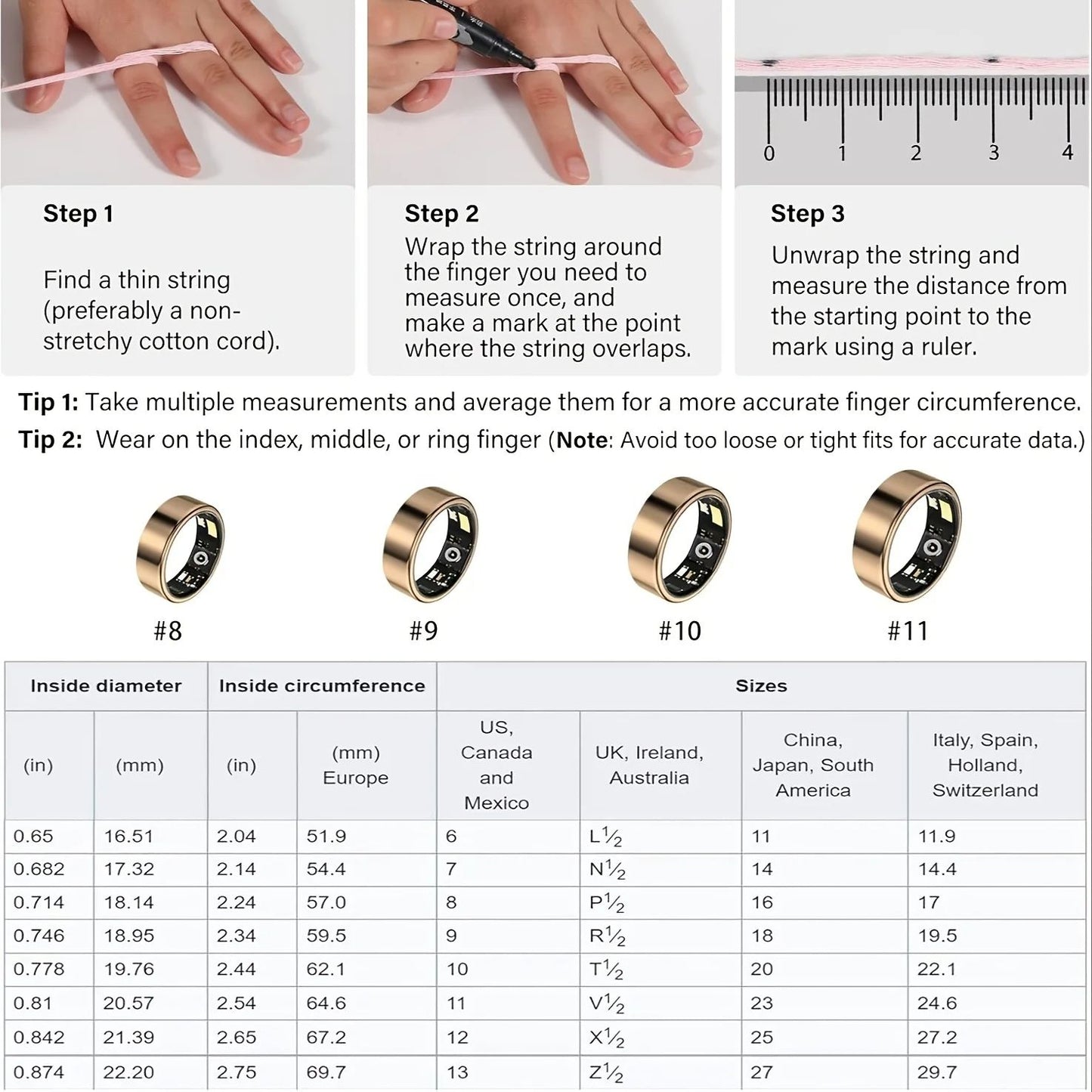 Smart Ring For Sleep Tracking  Motion Monitoring Compatible With IPhone Android  Ideal Smart Gift F 1