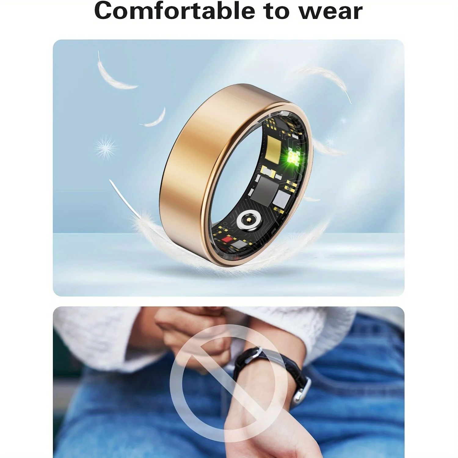 Smart Ring For Sleep Tracking  Motion Monitoring Compatible With IPhone Android  Ideal Smart Gift F 3
