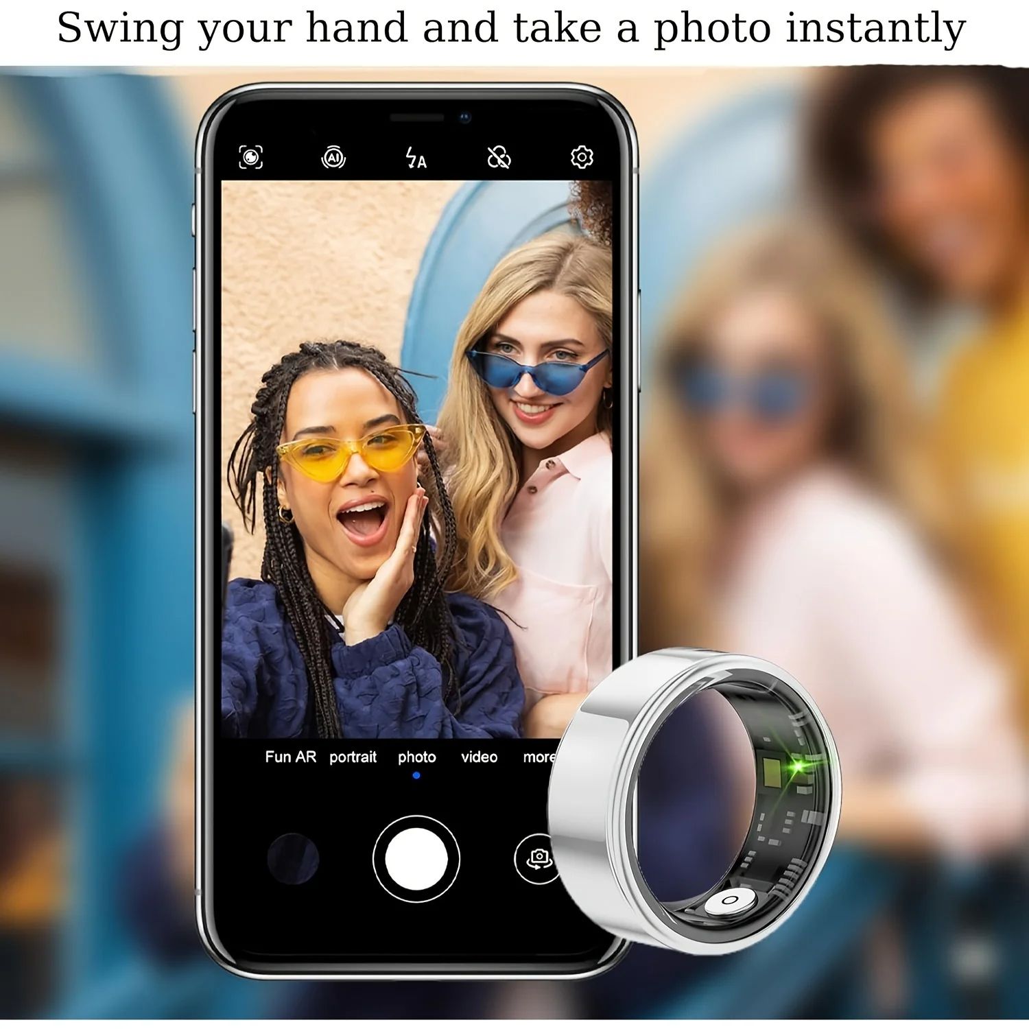Smart Ring For Sleep Tracking  Motion Monitoring Compatible With IPhone Android  Ideal Smart Gift F 5