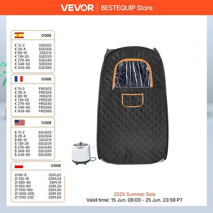 Portable Steam Sauna Tent, Personal Home Detox, Relaxation & Therapeutic SPA with Remote Control
