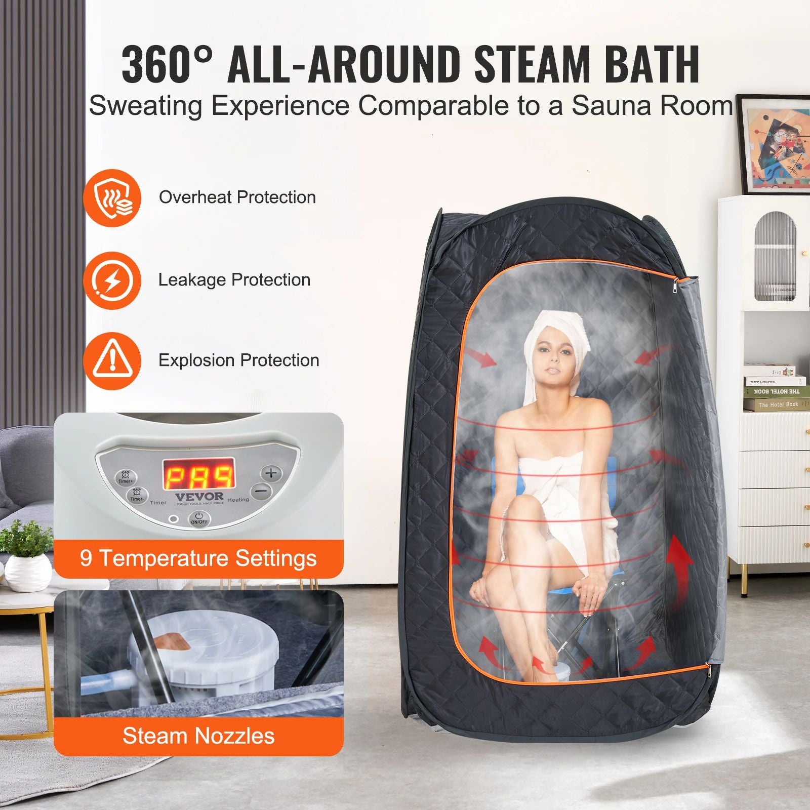 Portable Steam Sauna Tent Personal Home Detox Relaxation  Therapeutic SPA With Remote Control 2