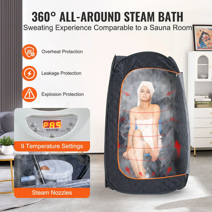 Portable Steam Sauna Tent Personal Home Detox Relaxation  Therapeutic SPA With Remote Control 2