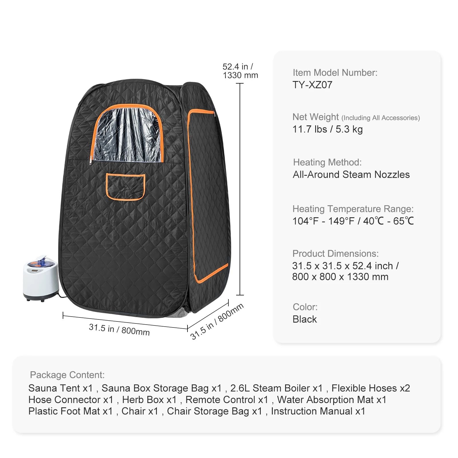 Portable Steam Sauna Tent Personal Home Detox Relaxation  Therapeutic SPA With Remote Control 6