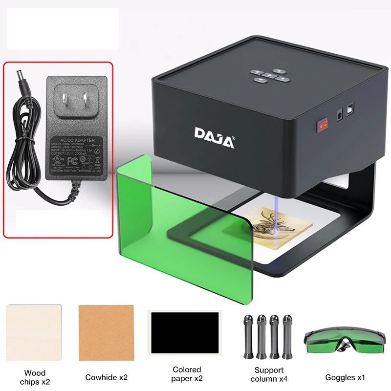 DAJA Portable Mini Laser Engraver DIY CNC Bluetooth Machine for Custom Logos on Paper, Leather, Wood, Plastic & Dog