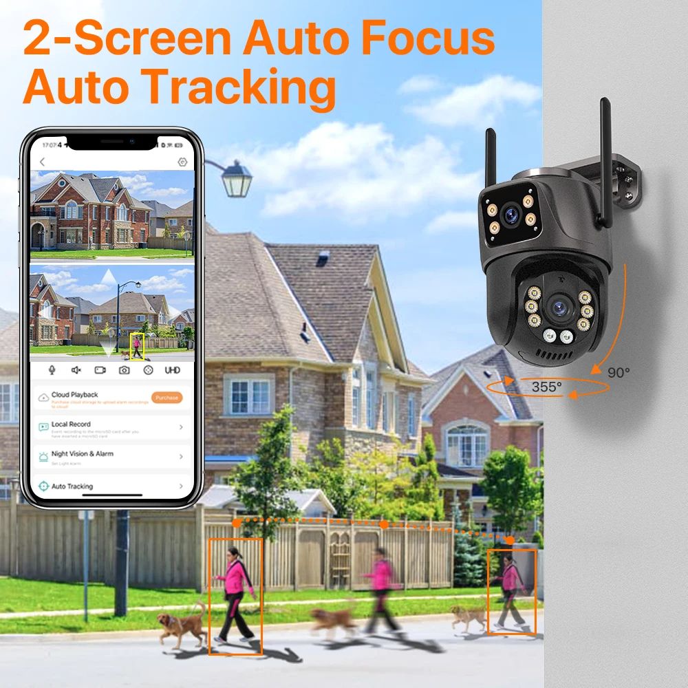 HD Triple Lens WiFi IP Camera 3 Lens Outdoor Security Camera With Motion Detection Waterproof CCTV  2