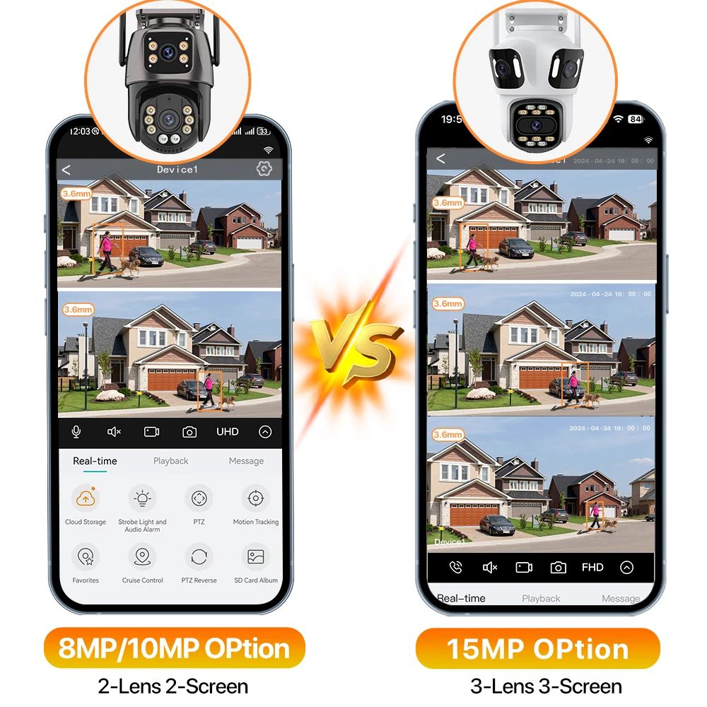 HD Triple Lens WiFi IP Camera 3 Lens Outdoor Security Camera With Motion Detection Waterproof CCTV  3