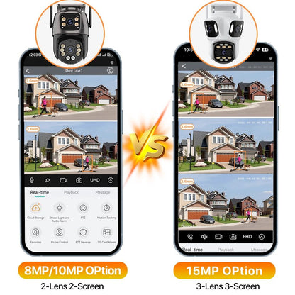 HD Triple Lens WiFi IP Camera 3 Lens Outdoor Security Camera With Motion Detection Waterproof CCTV  3