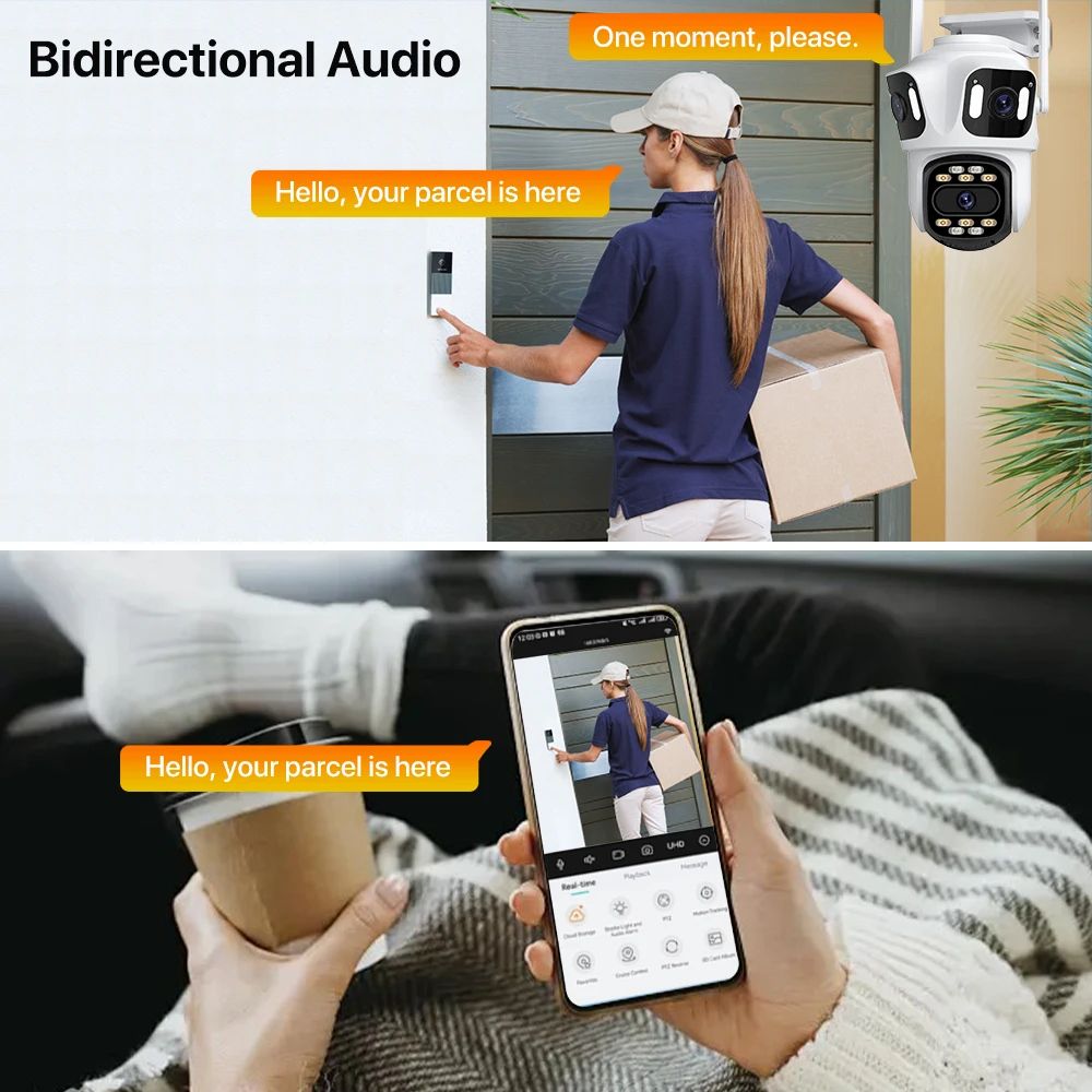 HD Triple Lens WiFi IP Camera 3 Lens Outdoor Security Camera With Motion Detection Waterproof CCTV  5