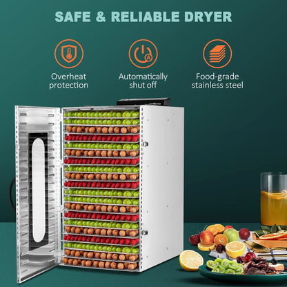 Stainless Steel Food Dehydrator Commercial Dehydrators Dryer For Fruit Meat Jerky Herbs Adjustable  1