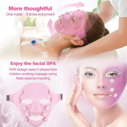 Electric Beauty Massager Anti Wrinkle Magnet Facial Massage Mask Silicone SPA Face Mask For Skin Fi 2