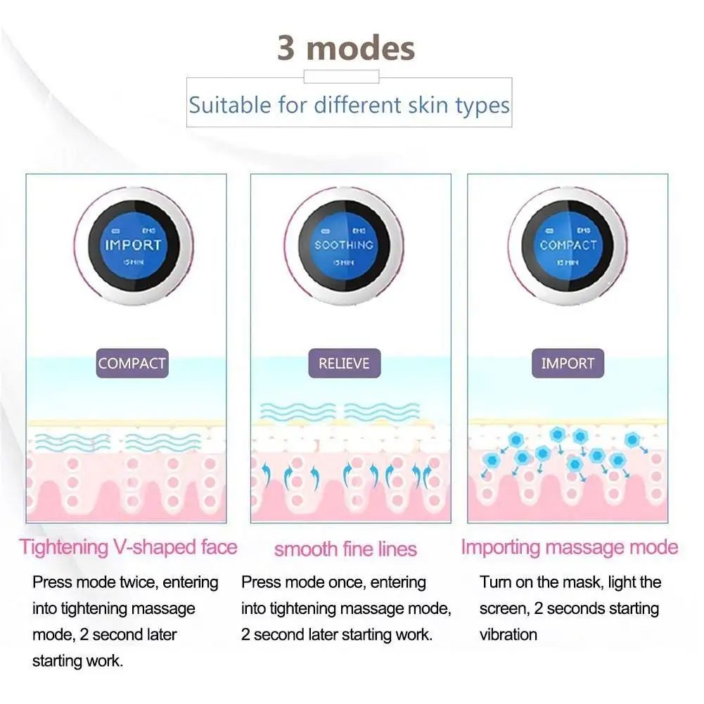 Electric Beauty Massager Anti Wrinkle Magnet Facial Massage Mask Silicone SPA Face Mask For Skin Fi 5