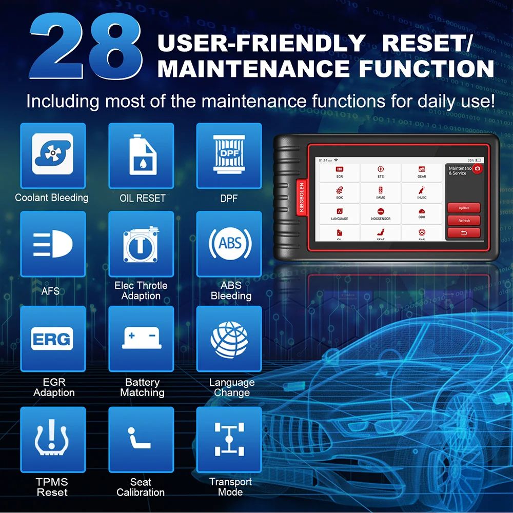 KINGBOLEN OBD Automotive Scanner Bluetooth All System Car Diagnostic Tool IMMO BMS TPMS ABS Bleedin 1