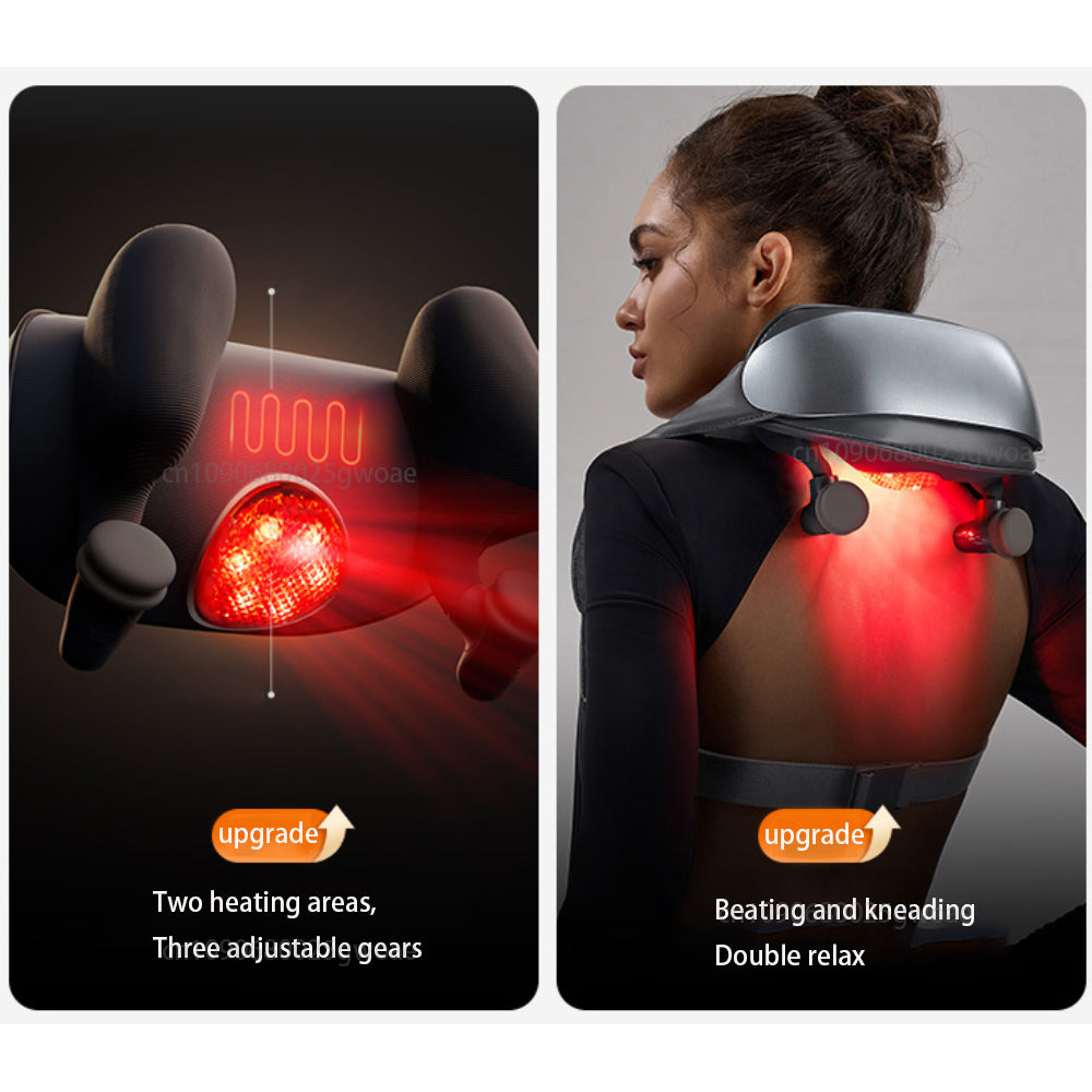 Neck Shoulder Massager With Heat  Shiatsu Kneading Deep Tissue Pain Relief  Red Light Therapy 4