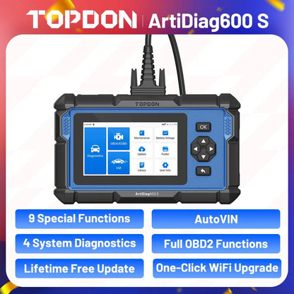 Automotive OBD2 Scanner Code Reader, ABS Airbag Oil Reset Diagnostic Tool for All Car Systems