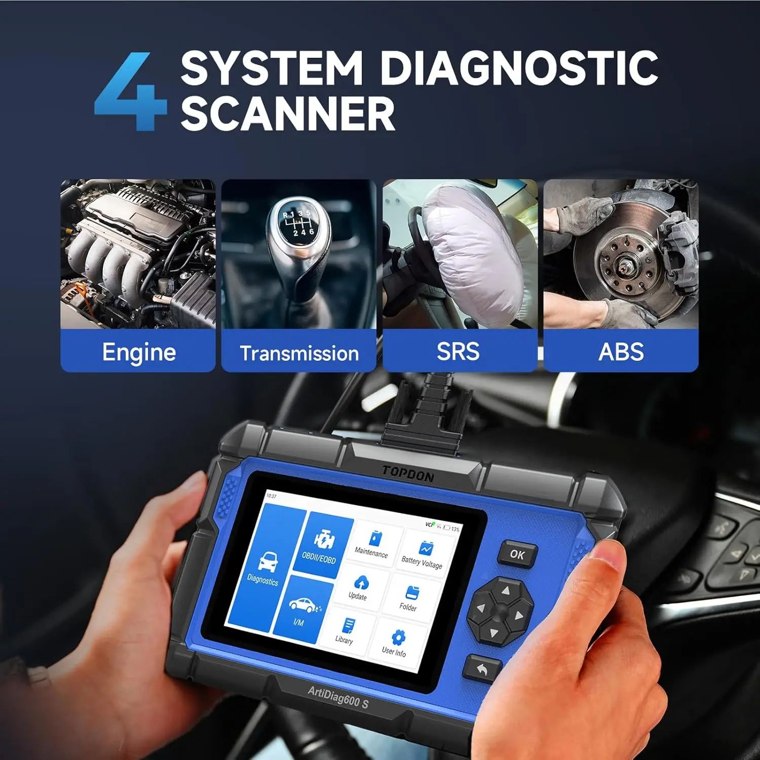 Automotive OBD2 Scanner Code Reader ABS Airbag Oil Reset Diagnostic Tool For All Car Systems 2