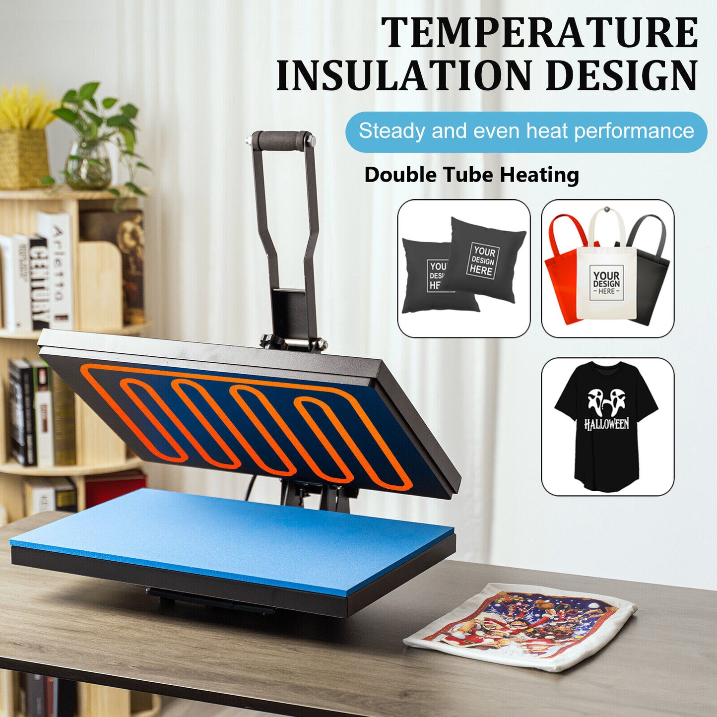 Digital Heat Press Machine Clamshell Design With Double Tube Heatpress For Fast Even Transfers 1