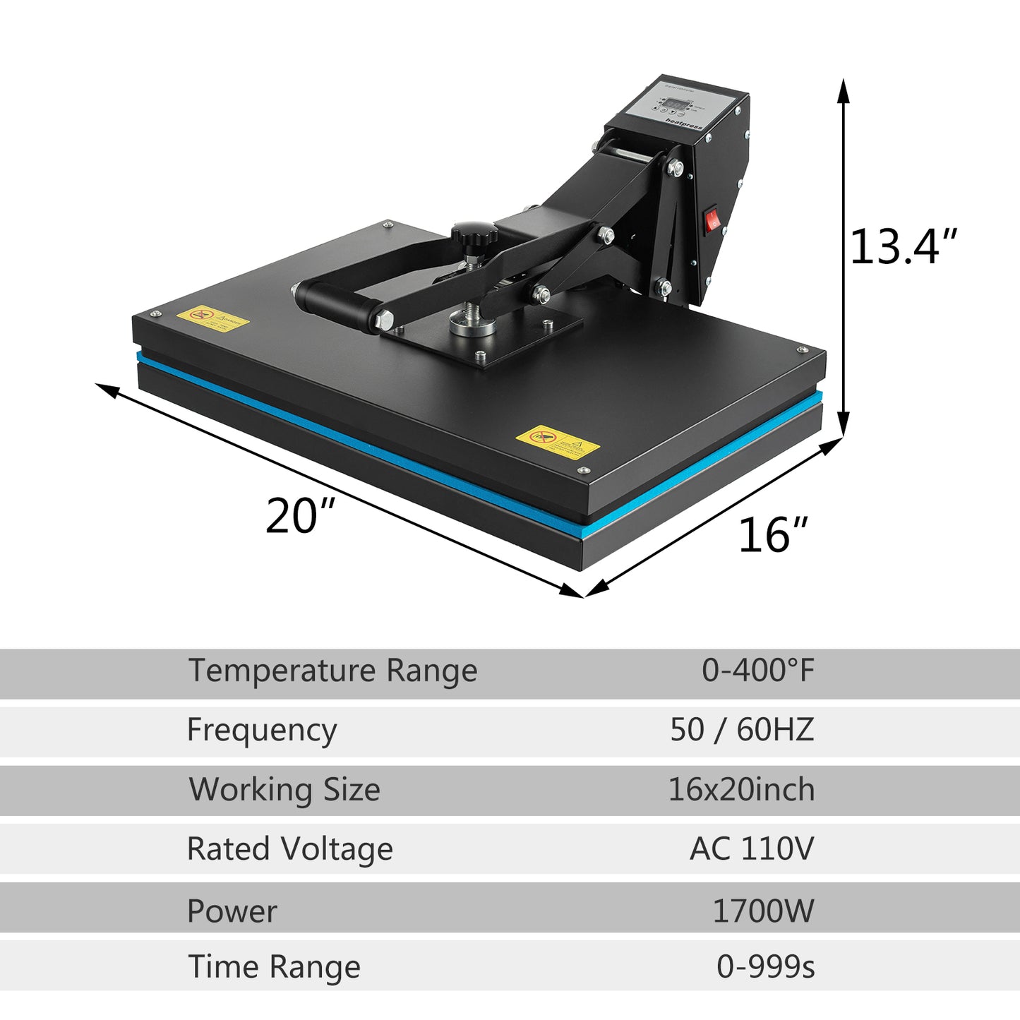 Digital Heat Press Machine Clamshell Design With Double Tube Heatpress For Fast Even Transfers 5
