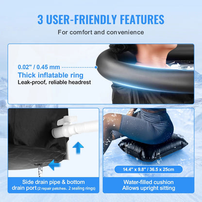 Inflatable Ice Bath Tub For Athletes Portable Plunge Tub Cold Water Therapy Outdoor Ice Barrel Pool 3