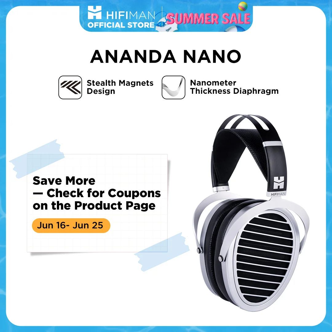 Open Back Planar Magnetic Hi Fi Headphones, Nanometer Thickness Diaphragm