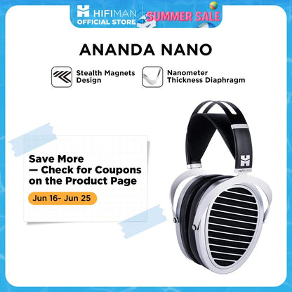 Open Back Planar Magnetic Hi Fi Headphones, Nanometer Thickness Diaphragm