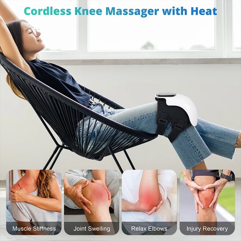 Wireless Medcursor Electric Heating Massage Knee Pad Heated Knee Massager With Vibration Hot Compre 1