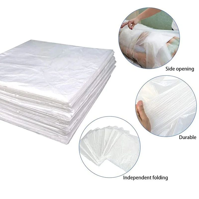 50 Pcs Disposable Infrared Sauna Blanket Bags PVC Plastic Sheeting For Body Wrap Spa Weight Loss  T 1
