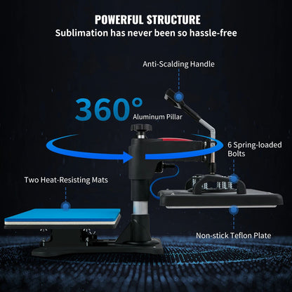 Heat Press Machine Clamshell Sublimation Transfer Printer With Digital Precise Temperature Control 3