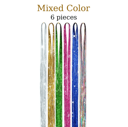 48 Inch Fairy Hair Tinsel Kit  1200 Sparkling Hair Extensions In 12 Colors 2