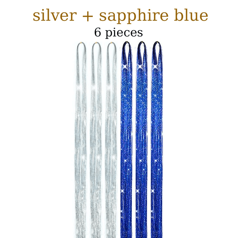 48 Inch Fairy Hair Tinsel Kit  1200 Sparkling Hair Extensions In 12 Colors 4