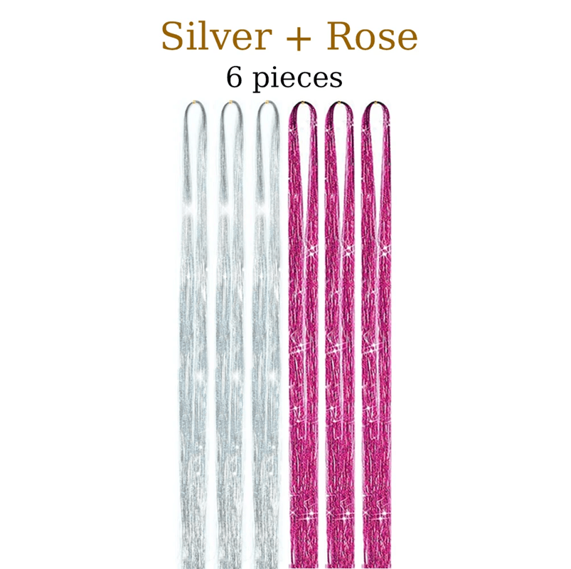 48 Inch Fairy Hair Tinsel Kit  1200 Sparkling Hair Extensions In 12 Colors 6