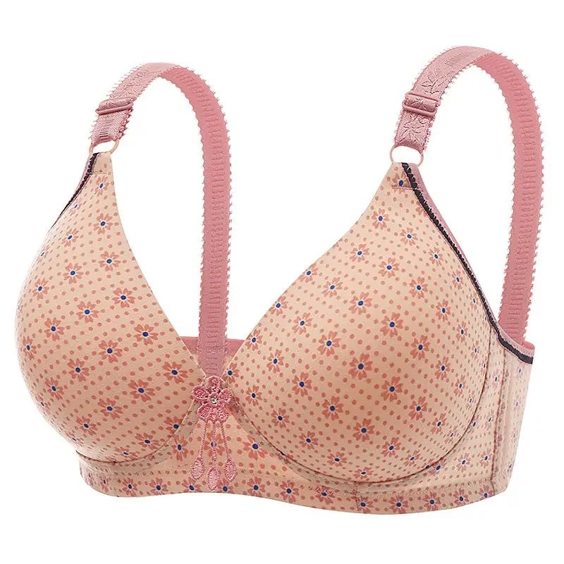 Women Comfortable Printed Mum Bra Lightweight Wireless Thin Section Brassiere For Moms 3