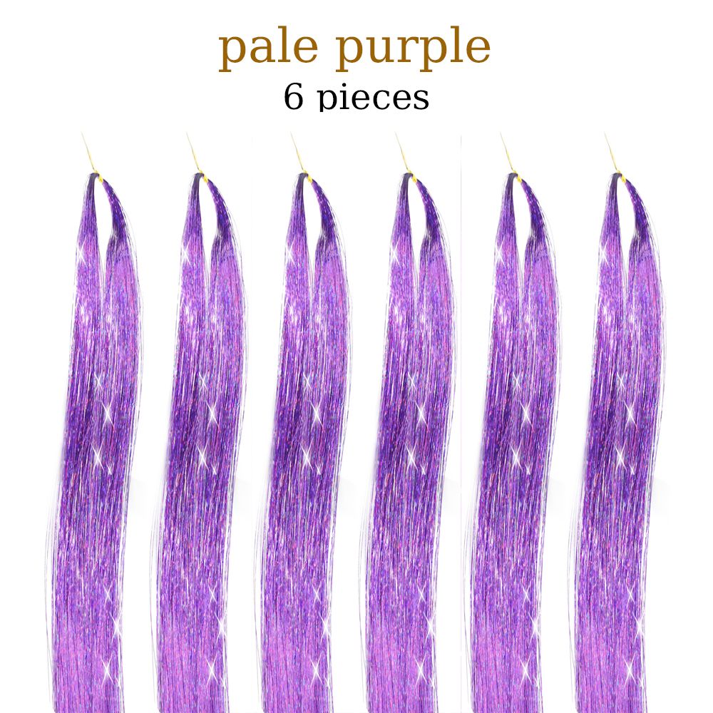 48 Inch Fairy Hair Tinsel Kit  1200 Sparkling Hair Extensions In 12 Colors 7