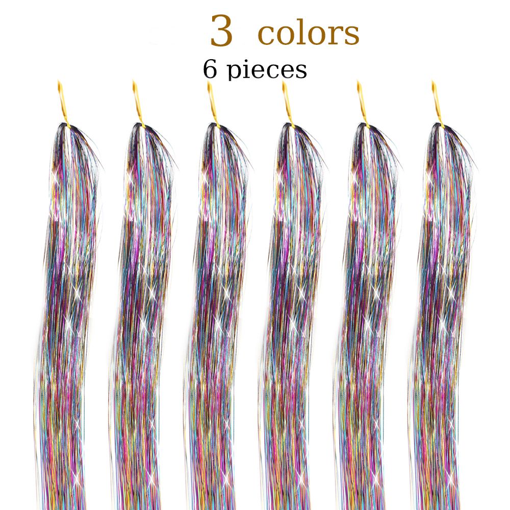 48 Inch Fairy Hair Tinsel Kit  1200 Sparkling Hair Extensions In 12 Colors 9